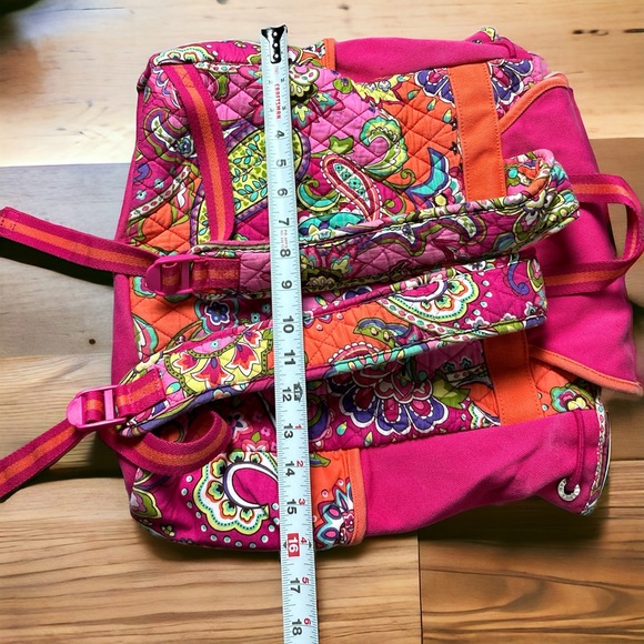 VERA BRADLEY PINK SWIRLS CANVAS BACK PACK - Picture 11 of 12